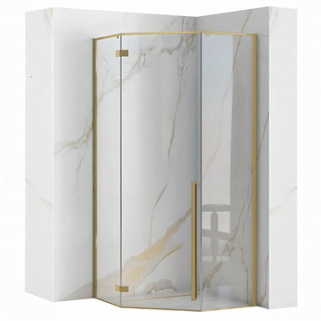 Душевая кабина REA DIAMOND 100х100 BRUSHED GOLD REA-K5684 фото