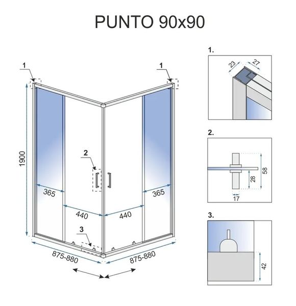 Душевая кабина REA PUNTO 90х90 REA-K0867 фото