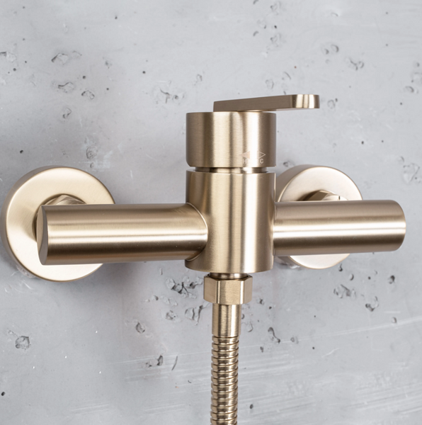 Змішувач для ванни та душу REA ONTARIO BRUSHED GOLD без виливу REA-B5501 фото