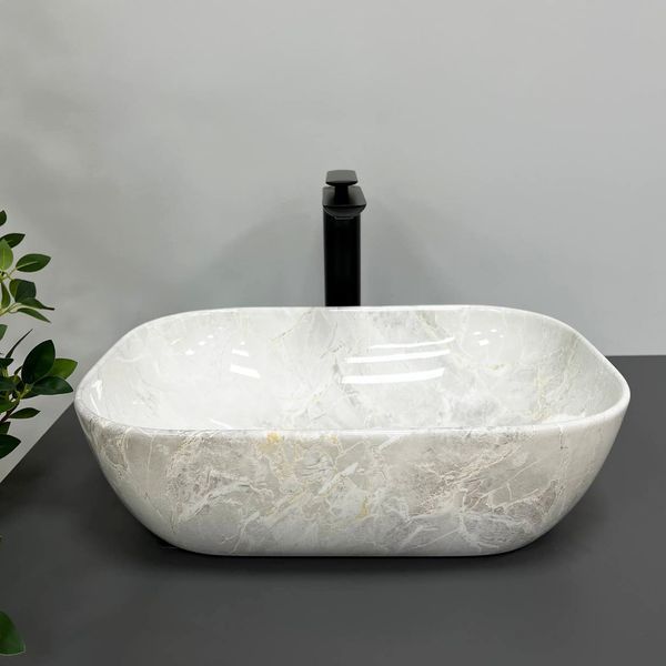 Умывальник (раковина) VBI RAVENNA LIGHT STONE GLOSSY накладной VBI-011206 фото