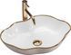 Умивальник (раковина) REA PEARL WHITE GOLD EDGE накладний REA-U0696 фото 1