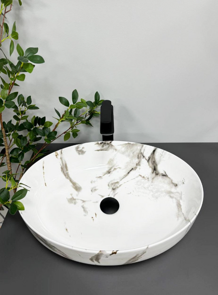 Умывальник (раковина) VBI UDINE CARRARA GLOSSY накладной VBI-012101 фото