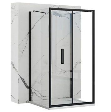 Душевая кабина REA RAPID FOLD 90х90 BLACK пристенная REA-KPL-09914 фото