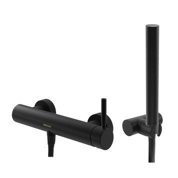 Смеситель для ванны и душа KOHLMAN ROXIN BLACK настенный без излива KPL-QW120RB фото