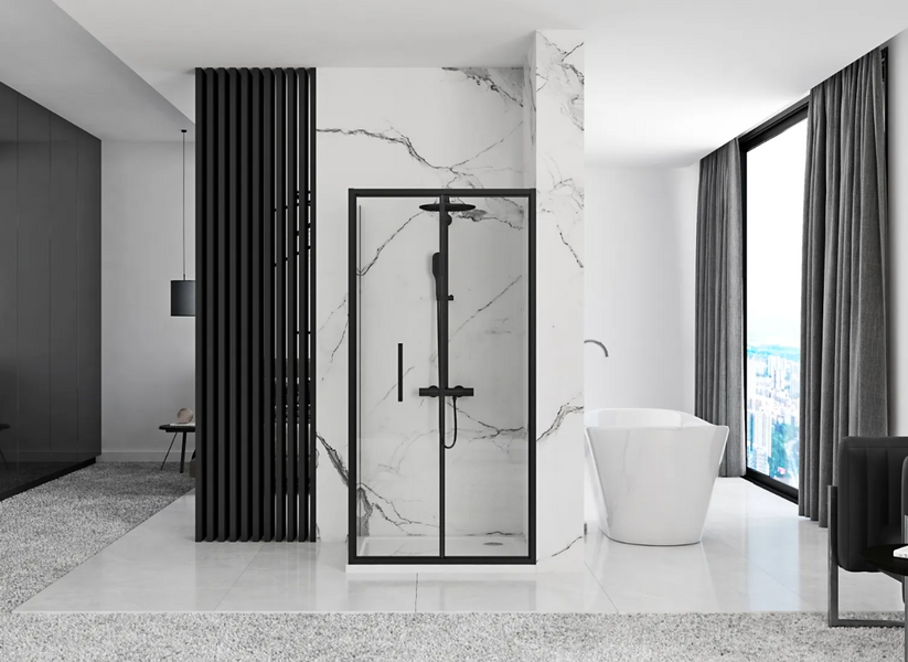 Душова кабіна REA RAPID FOLD 100x100 BLACK REA-K6423 + REA-K6420 фото