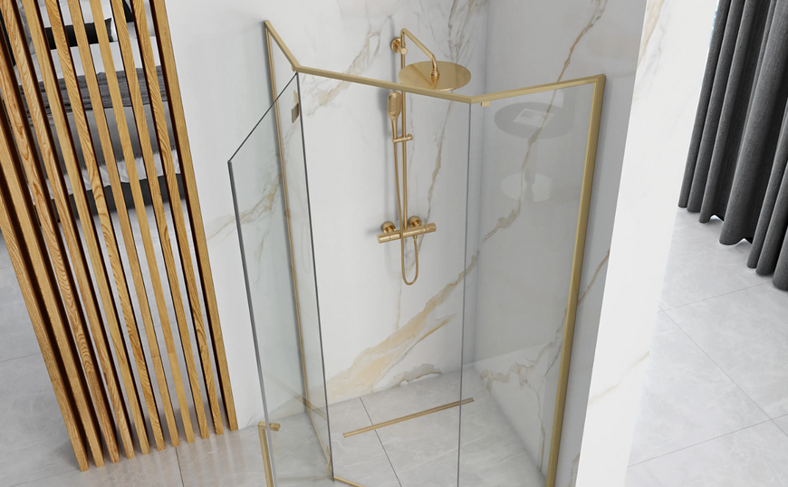 Душова кабіна REA DIAMOND 90х90 BRUSHED GOLD REA-K6506 фото