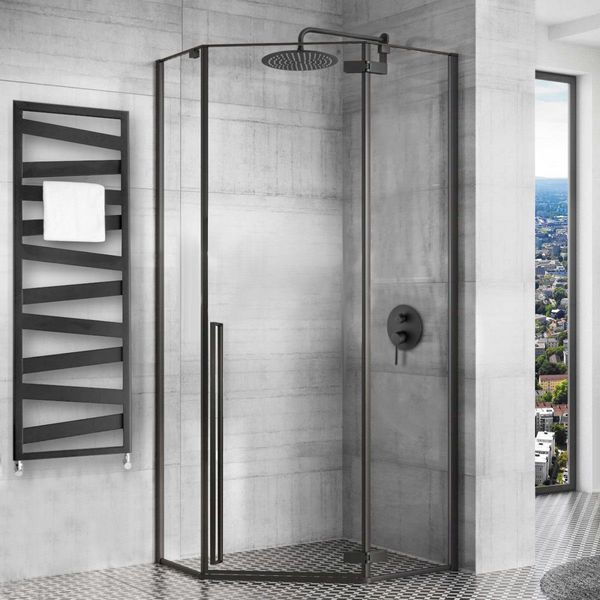 Душевая кабина REA DIAMOND 100х100 BLACK REA-K5623 фото