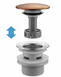 Меблевий сифон REA FLOW + CLICK-CLACK BRUSHED COPPER універсальний REA-A9497 фото 4