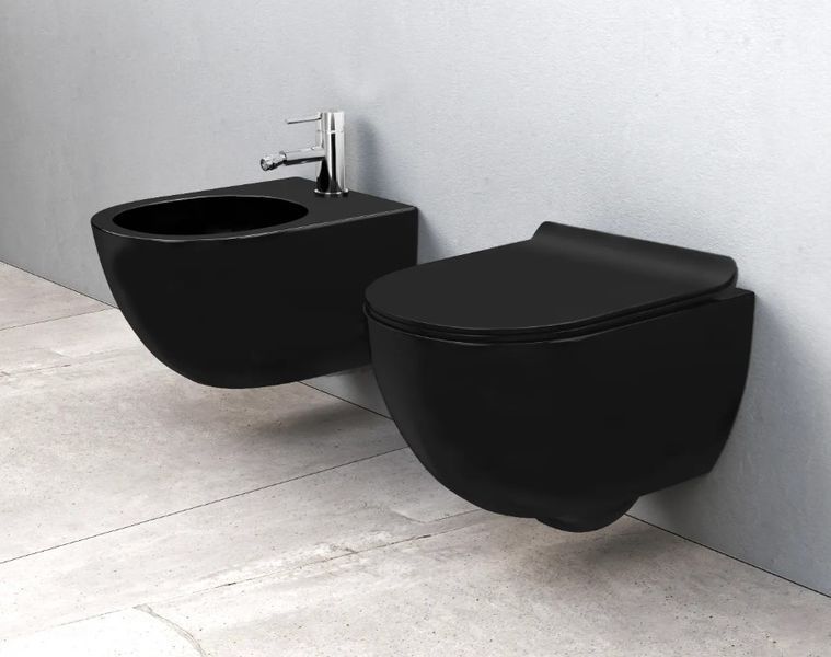 Подвесное биде REA CARLO MINI BLACK MATT * REA-C9901 фото