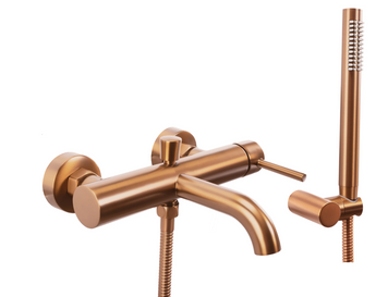 Смеситель для ванны и душа REA LUNGO BRUSHED COPPER настенный с изливом REA-B1115 фото