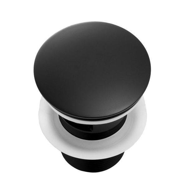 Донний клапан для умивальника Yoka KLIK-KLAK BLACK з переливом чорний BK.POP-14-ZP-BLK фото