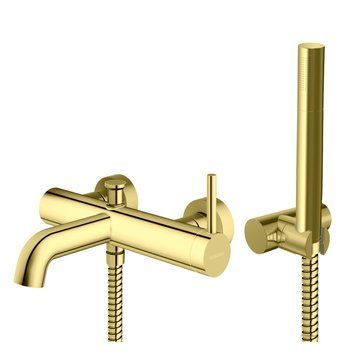 Змішувач для ванни та душу KOHLMAN AXEL GOLD настінний з виливом KPL-QW110AGD фото