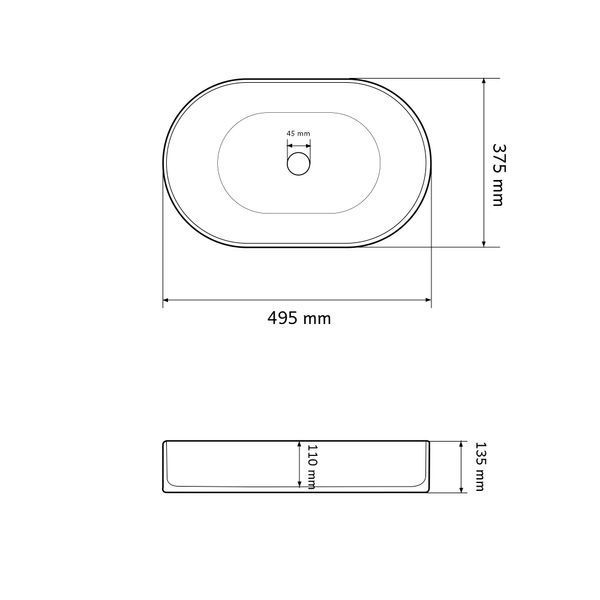 Умивальник (раковина) VBI VERONA 50 GRANIT MATT накладний VBI-011304 фото