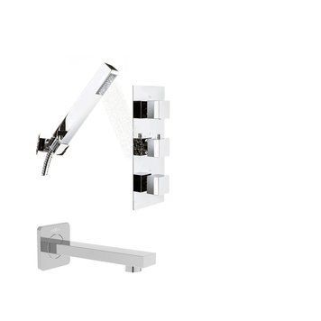 Смеситель для ванны и душа REA BRITO CHROME с термостатом + BOX скрытого монтажа REA-P0801KPL-W фото
