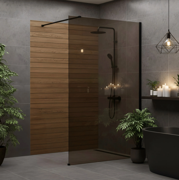 Душова стінка REA FLEXI 80 BROWN BLACK KPL-K99175 фото
