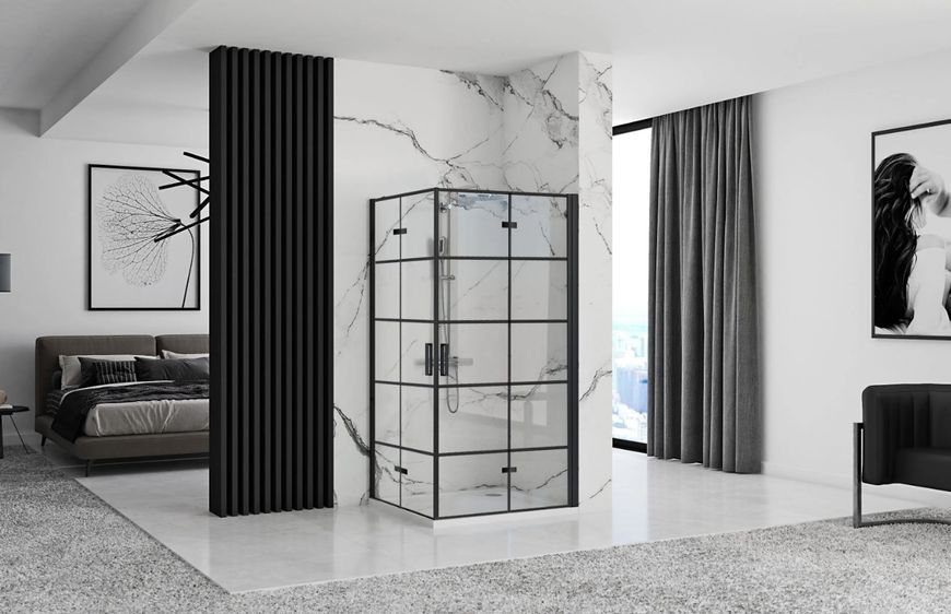 Душевая кабина REA MOLIER 2 80x90 BLACK REA-K8537 + REA-K8538 фото