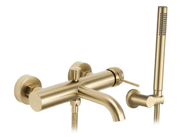 Змішувач для ванни REA LUNGO GRIP BRUSHED GOLD з виливом REA-B6398 фото