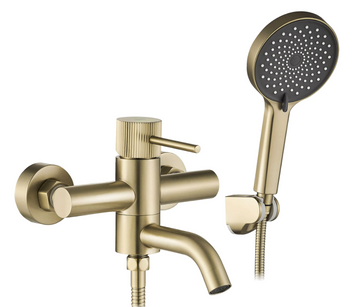 Змішувач для ванни REA LUNGO STRIPE BRUSHED GOLD з виливом REA-B8055 фото