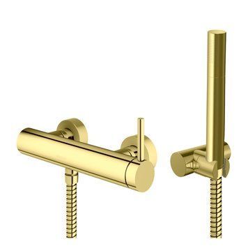 Змішувач для ванни та душу KOHLMAN AXEL GOLD настінний без виливу KPL-QW120AGD фото