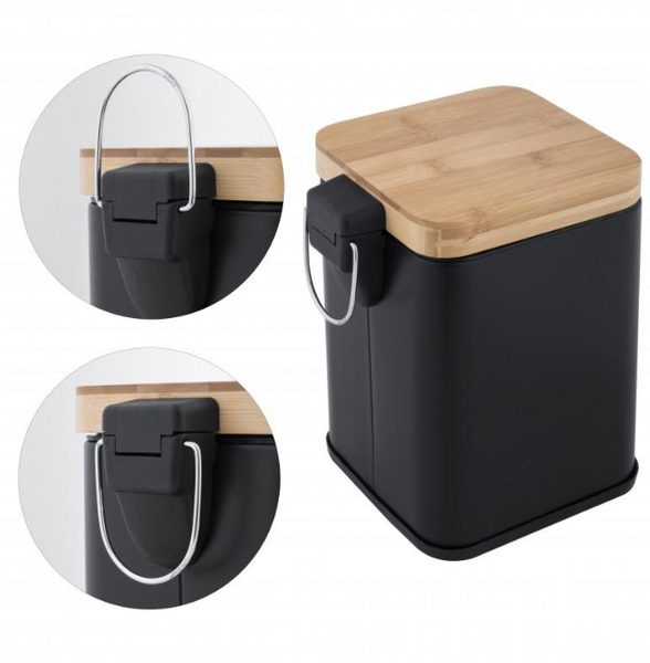 Кошик для сміття YOKA SIDO BLACK BAMBOO 3л. для ванної кімнати CH.SIDO-BLK фото