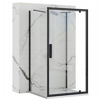 Душова кабіна REA RAPID SWING 80х90 BLACK пристінна REA-KPL-009950 фото