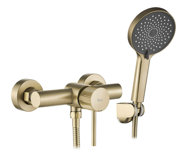 Змішувач для ванни REA LUNGO STRIPE BRUSHED GOLD без виливу REA-B9490 фото