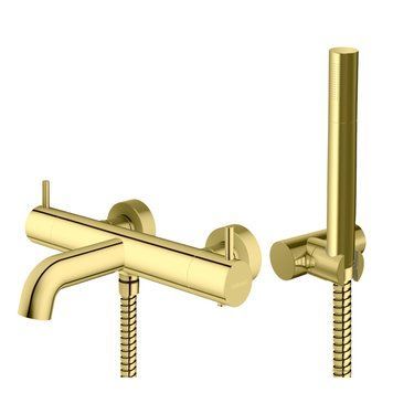 Змішувач для ванни та душу з термостатом KOHLMAN AXEL GOLD настінний KPL-QW710AGD фото