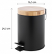 Кошик для сміття YOKA BIN BLACK BAMBOO 3л. для ванної кімнати CH.BIN-BLK фото 3