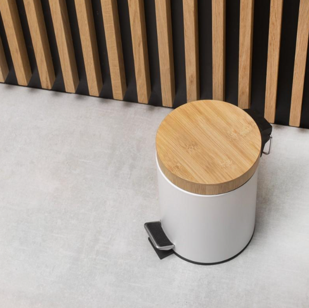 Кошик для сміття YOKA BIN WHITE BAMBOO 3л. для ванної кімнати * CH.BIN-WHT фото