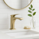 Змішувач для раковини (умивальника) REA JOE BRUSHED GOLD низький REA-B8990 фото 2