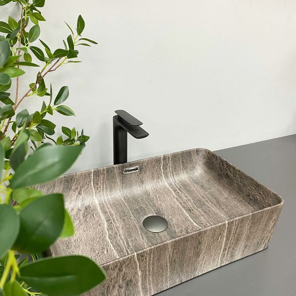 Умивальник (раковина) VBI ARABBA M DARK STONE MATT накладний VBI-013503 фото
