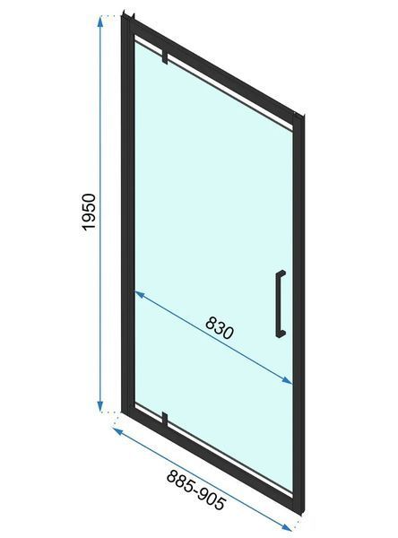 Душова кабіна REA RAPID SWING 90х100 BLACK пристінна REA-KPL-009954 фото