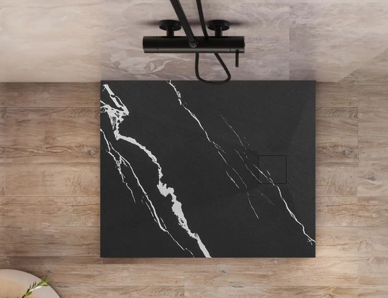 Душевой поддон REA MAGNUM 90x90 CARRARA BLACK REA-K7008 фото