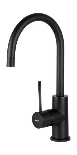Змішувач для кухні Corsan LUGO BLACK MATT чорний з рухомим носиком CMB7522BL фото