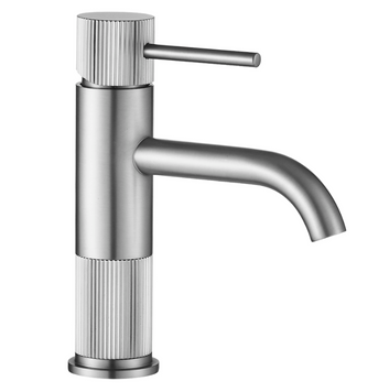 Смеситель для раковины REA LUNGO STRIPE NIKIEL BRUSHED низкий REA-B8052 фото