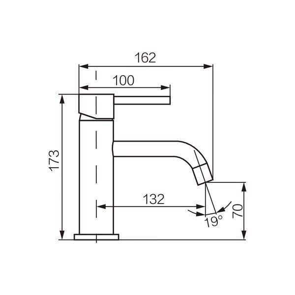 Змішувач для раковини VBI MILANO UNO CHROME низький VBI-050100CH-H01CH фото