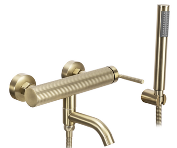 Змішувач для ванни та душу REA ARGON BRUSHED GOLD з виливом REA-B7804 фото