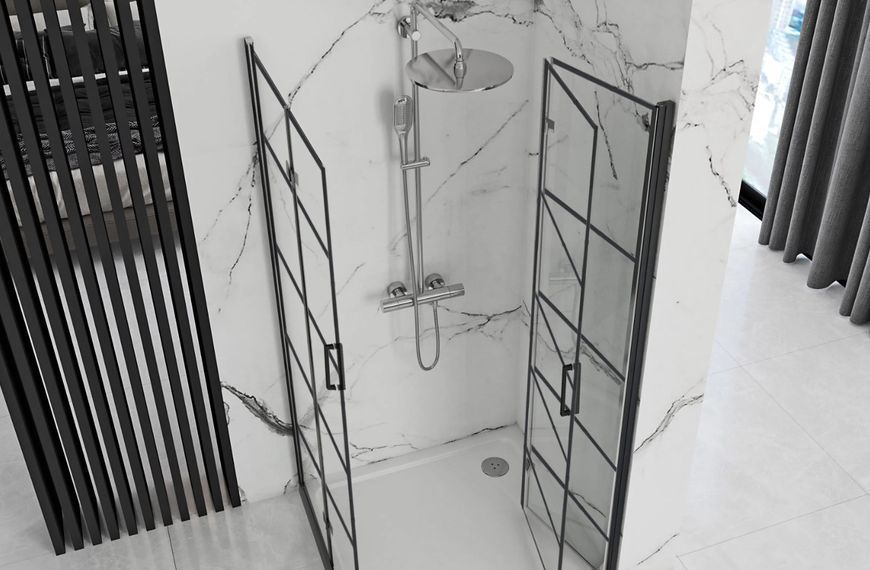 Душова кабіна REA MOLIER 2 80x100 BLACK REA-K8537 + REA-K6963 фото
