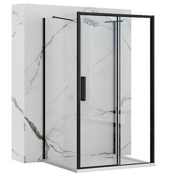 Душова кабіна REA RAPID SLIDE 140х90 BLACK пристінна REA-KPL-09887 фото