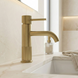 Смеситель для раковины REA LUNGO STRIPE BRUSHED GOLD низкий REA-B8050 фото 2