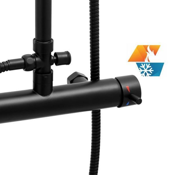 Душовий гарнітур YOKA FLOVA 25 BLACK чорний * BP.FLOVA 25 BLK фото