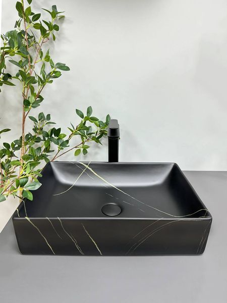 Умывальник (раковина) VBI LATINA BLACK STONE MATT накладной VBI-013103 фото