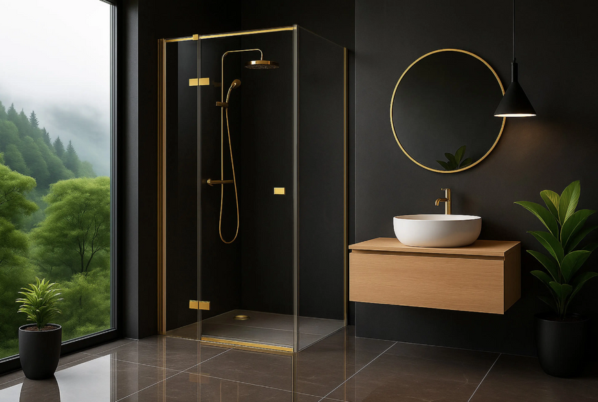 Душова кабіна REA ATLAS 80х90 P BRUSHED GOLD 80х90 P BRUSHED GOLD KPL-K4371 фото