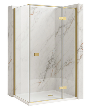 Душова кабіна REA ATLAS 80х100 L BRUSHED GOLD KPL-K4374 фото