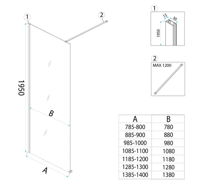 Душевая стенка REA FLEXI 70 TRANSPARENT CHROME KPL-K99068 фото