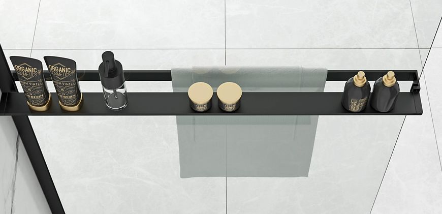 Полка REA EVO BLACK на душевую стенку HOM-00652 фото