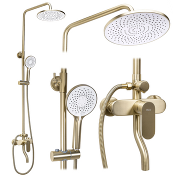 Душевой гарнитур REA DROP BRUSHED GOLD с изливом REA-P7063 фото