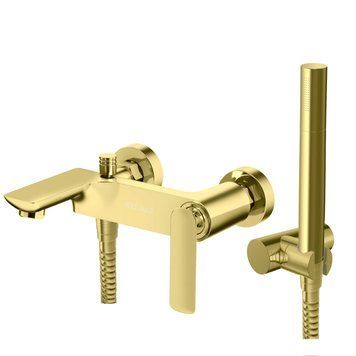 Змішувач для ванни та душу KOHLMAN EXPERIENCE GOLD настінний з виливом KPL-QW110EGD фото