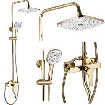 Душевой гарнитур REA ARGUS GOLD золотой с изливом REA-P7840 фото