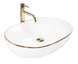Умивальник (раковина) REA CLEO 61 WHITE GOLD EDGE накладний REA-U6211 фото 1